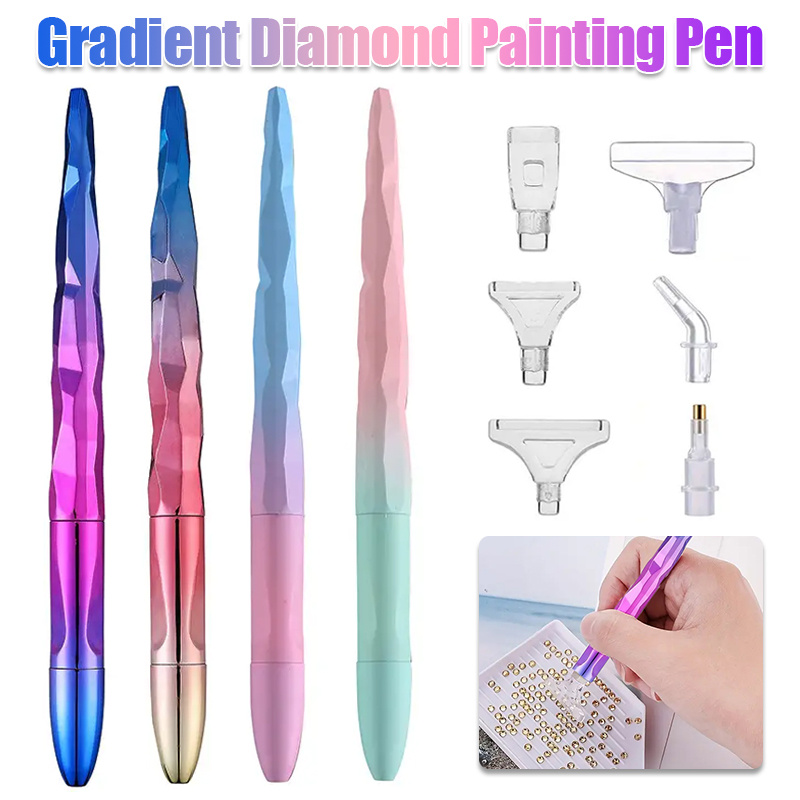 Resin Art Craft - Farbverlauf-Diamantmalerei-Stiftset mit 6 Stiftspitzen, DIY-Kunsthandwerk-Zubehör, Weihnachtsgeschenk