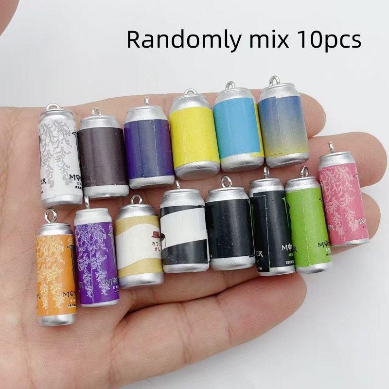 Resin Art Diy Kit - 10 Stück Mini-Simulations-Getränkedosen-Harzanhänger, bunte Nachbildungen von