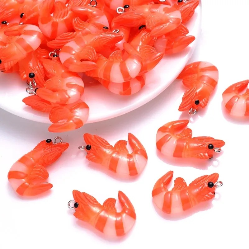 Resin Art Diy Kit - 10 Stück Acrylharz Cartoon-Meeresfrüchte-Anhänger 3D Simulierte