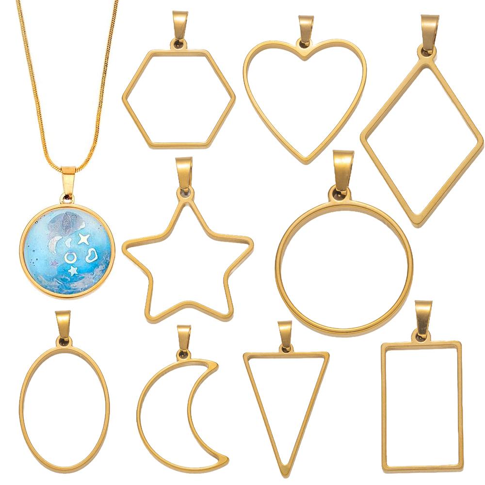 Resin Art Diy Kit - 5 Stück Edelstahl-Harzformen mit offener Rückseite,
