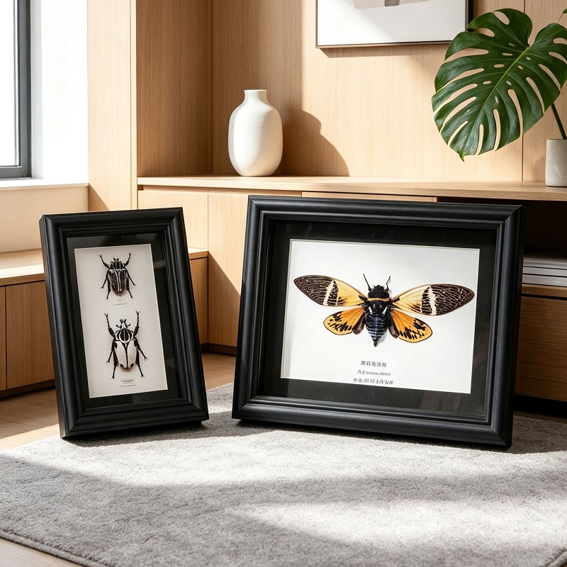 Resin Art Table Top - Schattenbox-Vitrine, Hohlraum-3D-Rahmen für Insekten- und Schmetterlingspräparate,