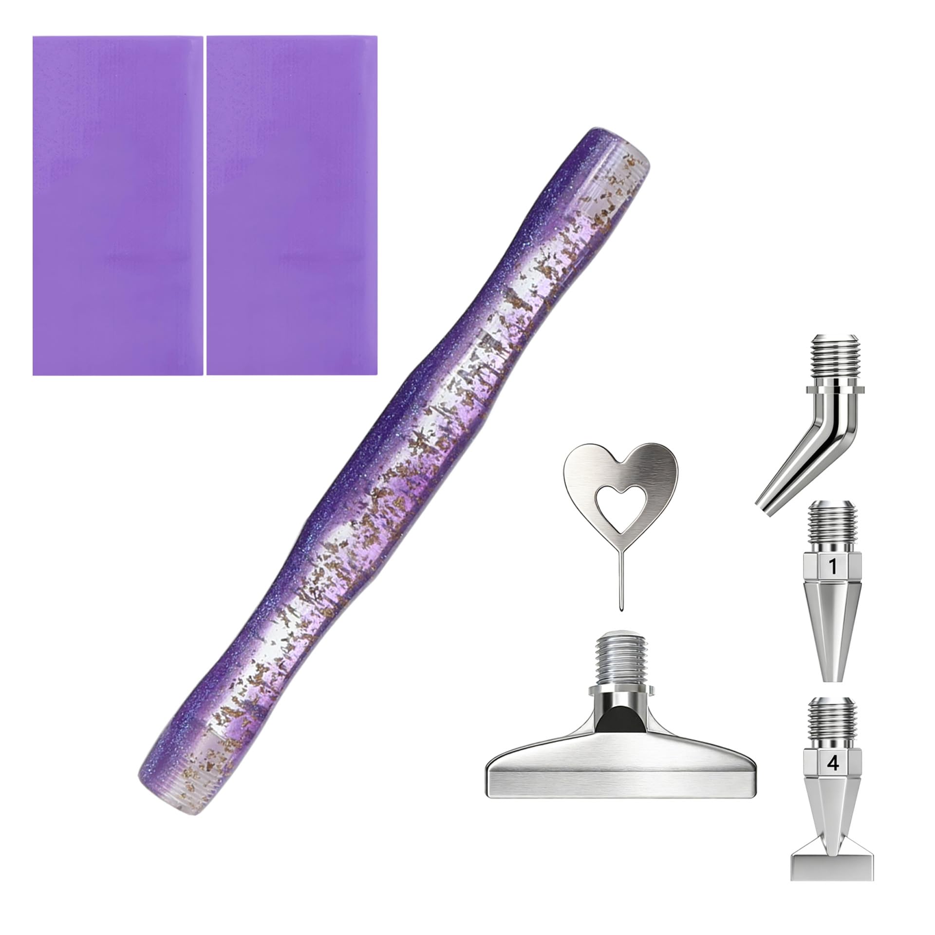 Resin Art Craft - Diamantmalerei-Kunststift, mit gebogener Spitze, Größen 1