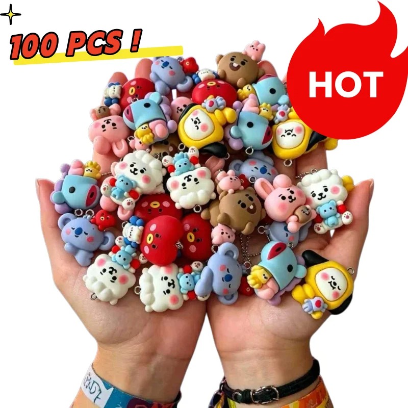 Resin Art Craft - 7 Stück BT21 Harz-Cartoon-Anhänger DIY-Zubehör Bastelbedarf