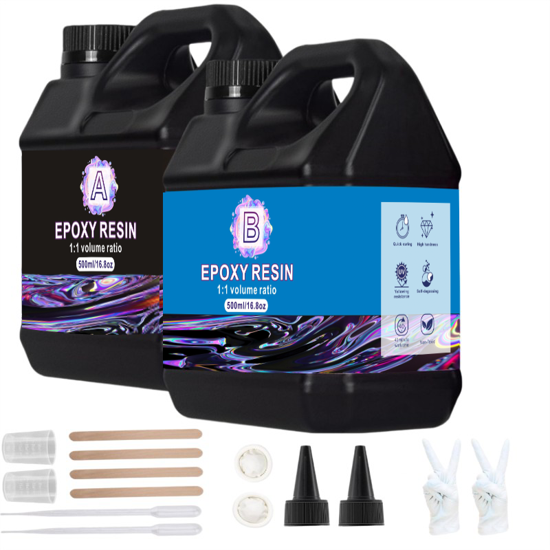 Resin Art Ratio - Kristallklares Epoxidharz AB-Klebstoffverhältnis 1:1 Aushärtungszeit 12-24
