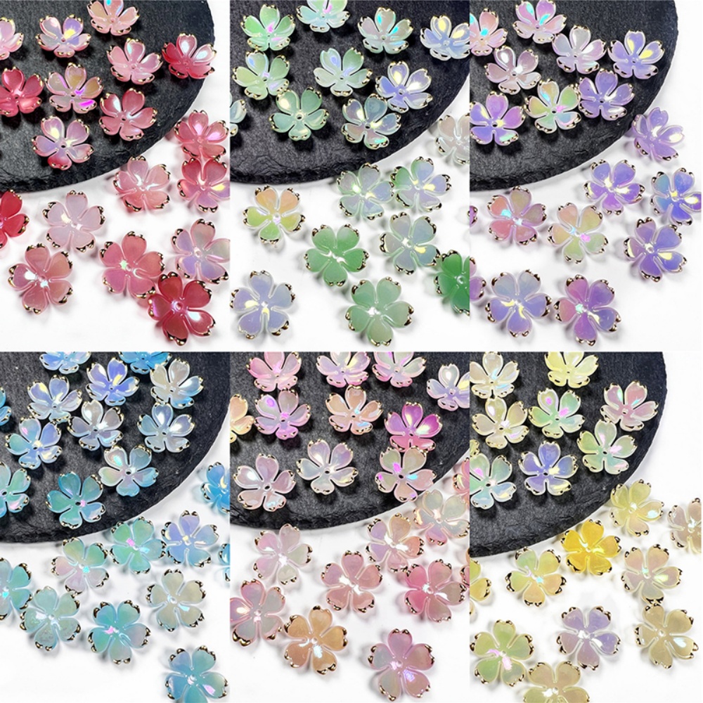Resin Art Diy Kit - 50 Stück/Set 19mm Acryl-Kirschblüten-Perlen Blütenblätter Anhänger