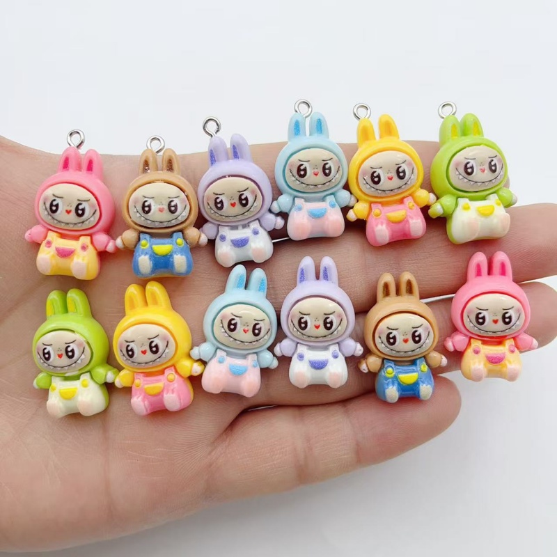 Resin Art Diy Kit - 10 Stück Kawaii Hasen-Erdbeerhaus Harz-Anhänger, Niedliche