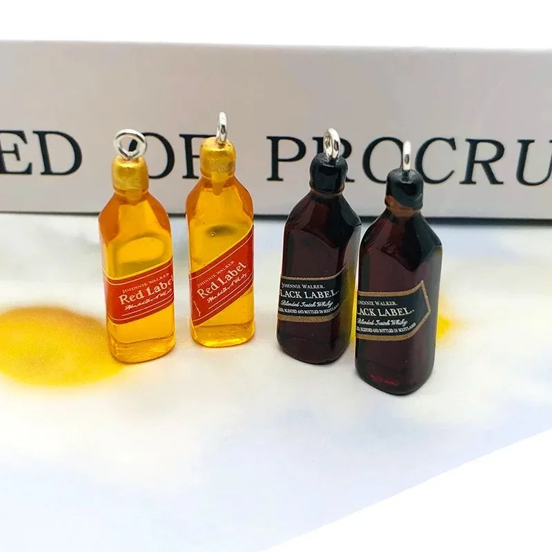 Resin Art Diy Kit - 10 Stück kleine Weinbar-Flaschen-Harzanhänger, DIY-Ohrring-Zubehör, Mini-Anhänger