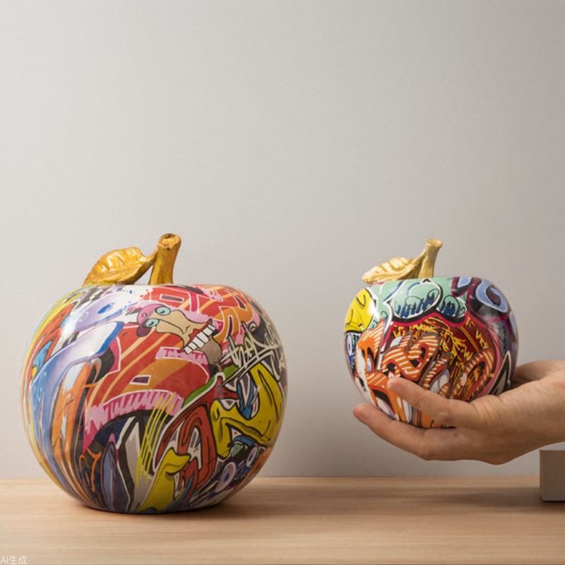 Resin Art Aesthetic - Ästhetische Graffiti Apfel Skulptur Pop Art