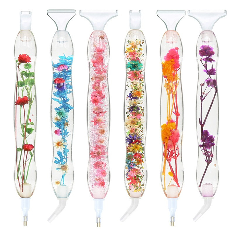 Resin Art Craft - 1 Set Blumendesign Harz 5D Diamant-Malstift,
