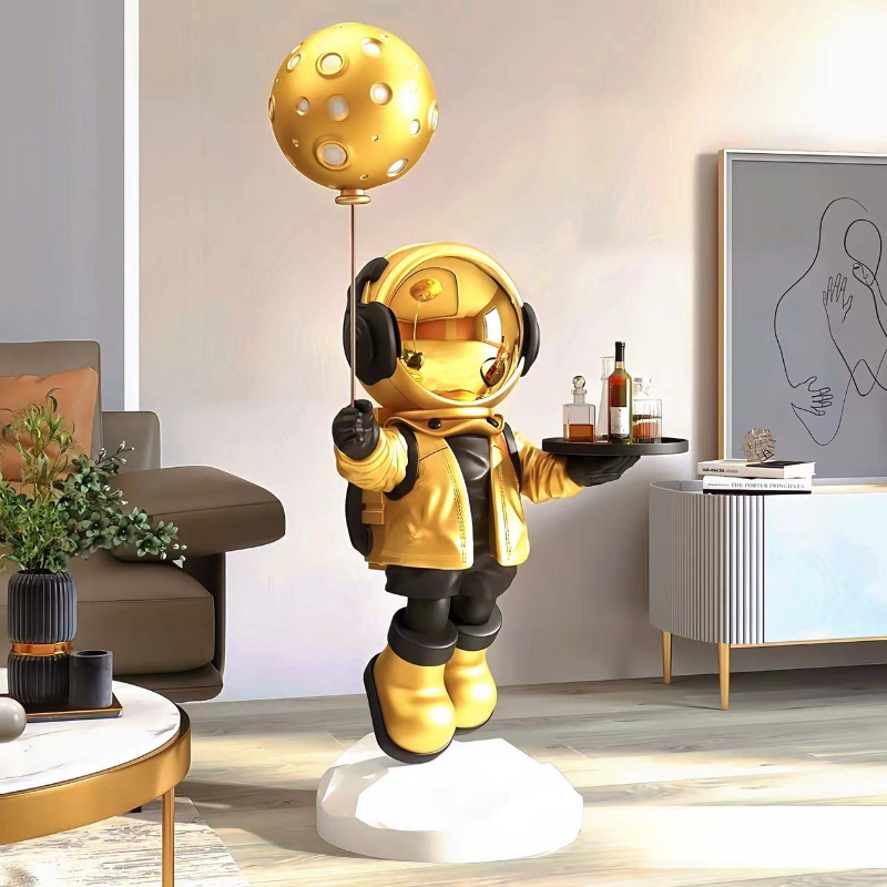 Resin Art In Floor - Große Kreative Astronauten-Bodendekoration, Smarte Wohndekorationen, Bluetooth-Lautsprecherfunktionen