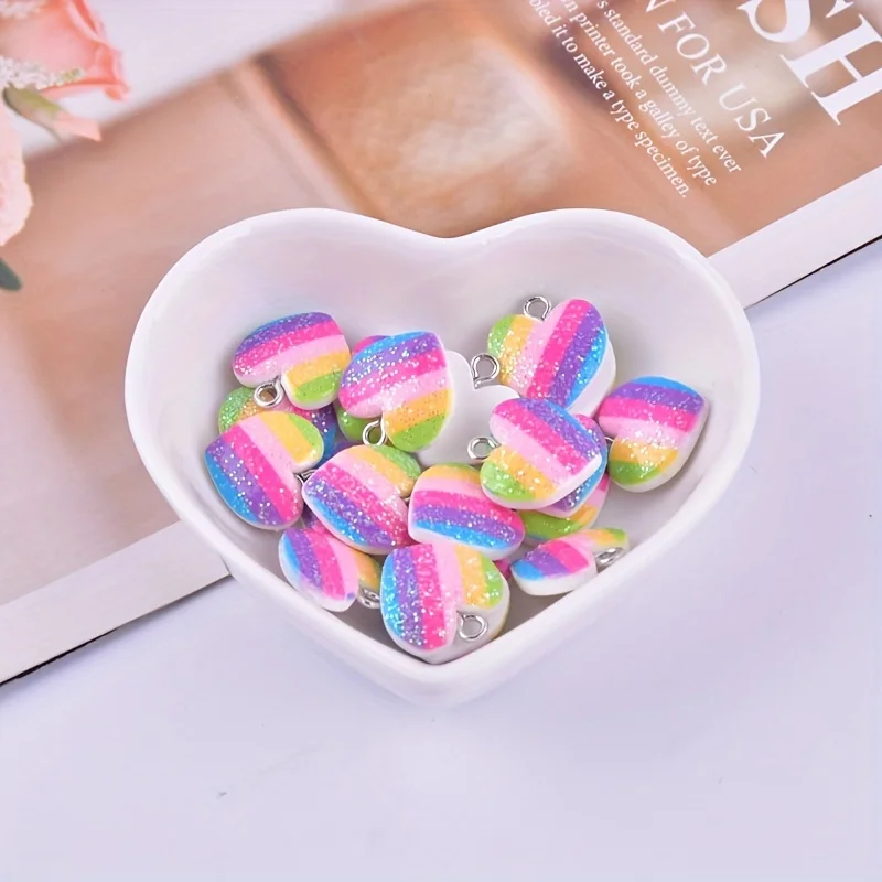 10 Stück bunte Herz-Harz-Anhän – Resin Art Diy Kit Bewertung und Preis