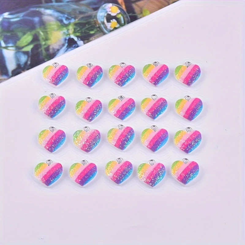 10 Stück bunte Herz-Harz-Anhän – Resin Art Diy Kit Bewertung und Preis