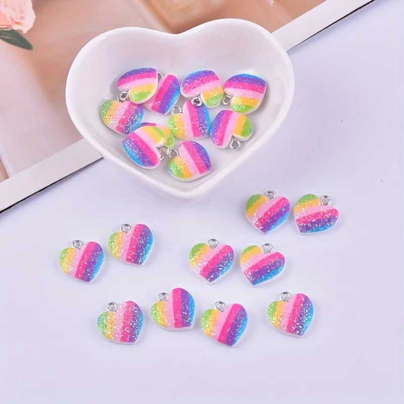 10 Stück bunte Herz-Harz-Anhän – Resin Art Diy Kit Bewertung und Preis