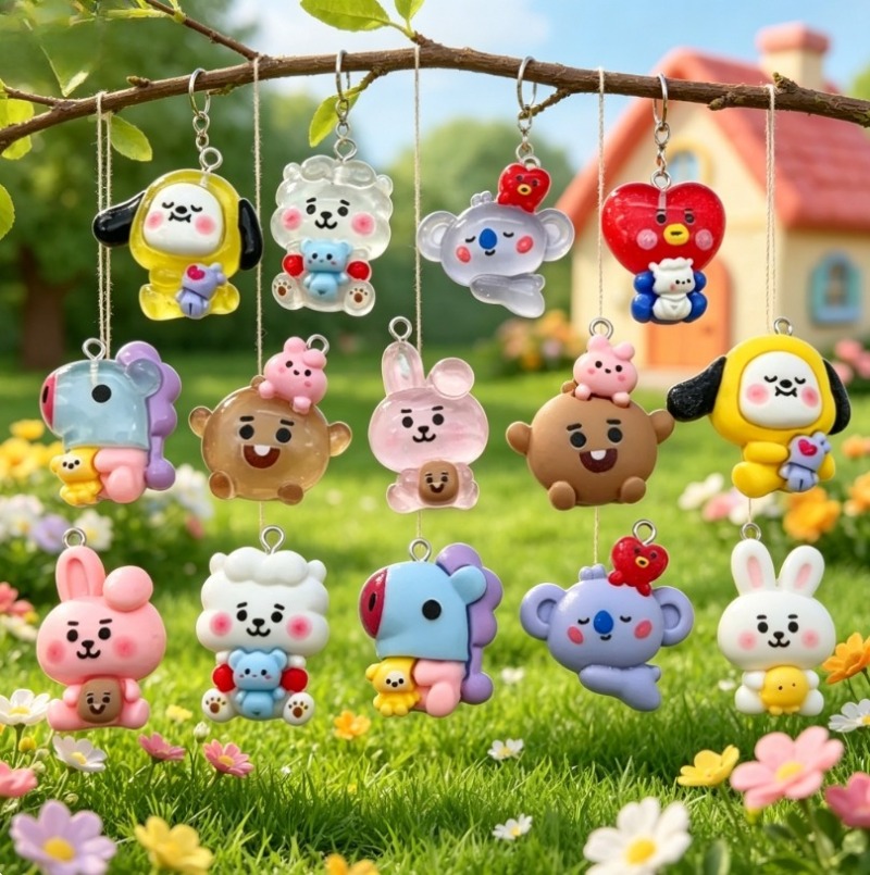 7 Stück BT21 Harz-Cartoon-Anhä – Resin Art Craft Bewertung und Preis